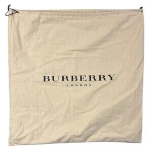 Burberry Oversized Dust Bag Flannel Cream Brown 21 x 20 Drawstring Closure